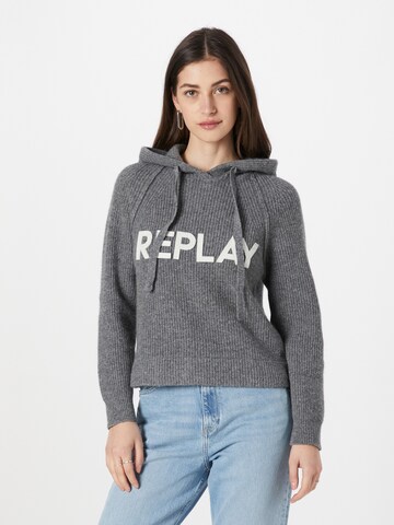 Pullover 'Mesh' di REPLAY in grigio: frontale