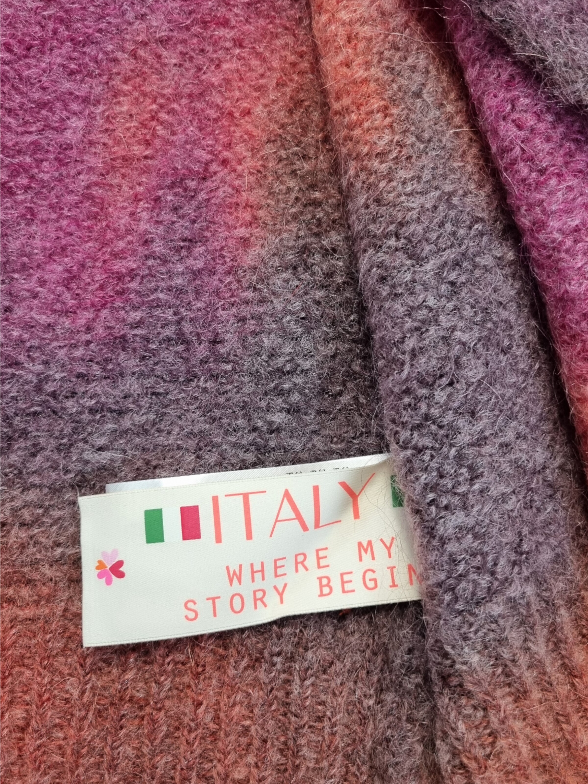 LIKS. Munich Oversized vest 'Strickjacke offen lang gesprüht' in Gemengde kleuren