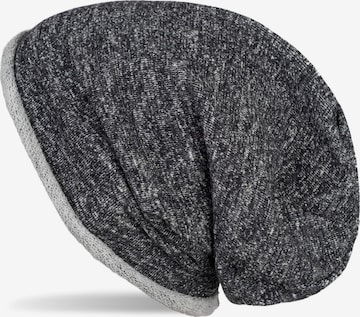 styleBREAKER Mütze 'Beanie Mütze mit All Over Glitzer' in Schwarz: Vorderseite
