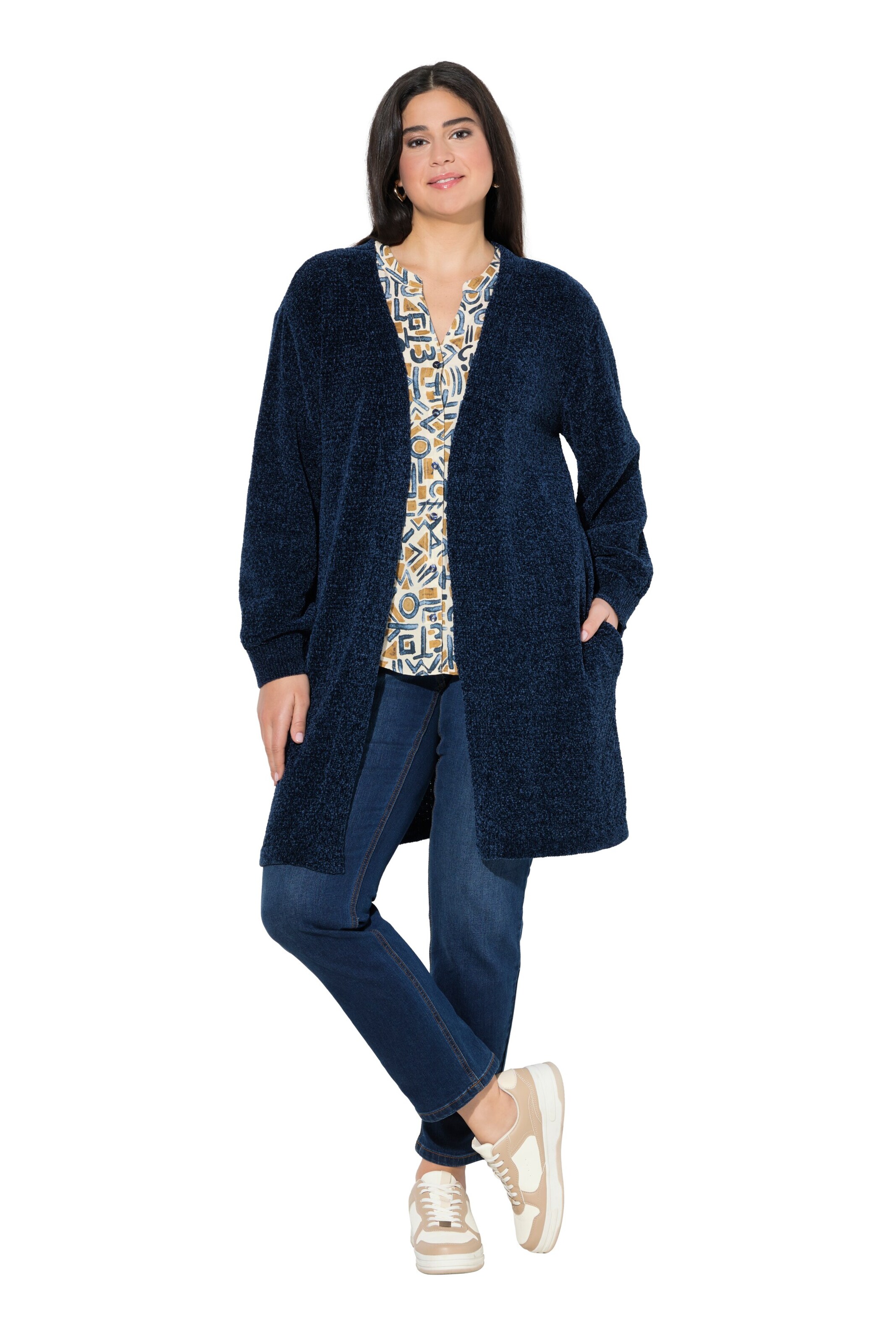 Ulla Popken Gebreid vest in Blauw