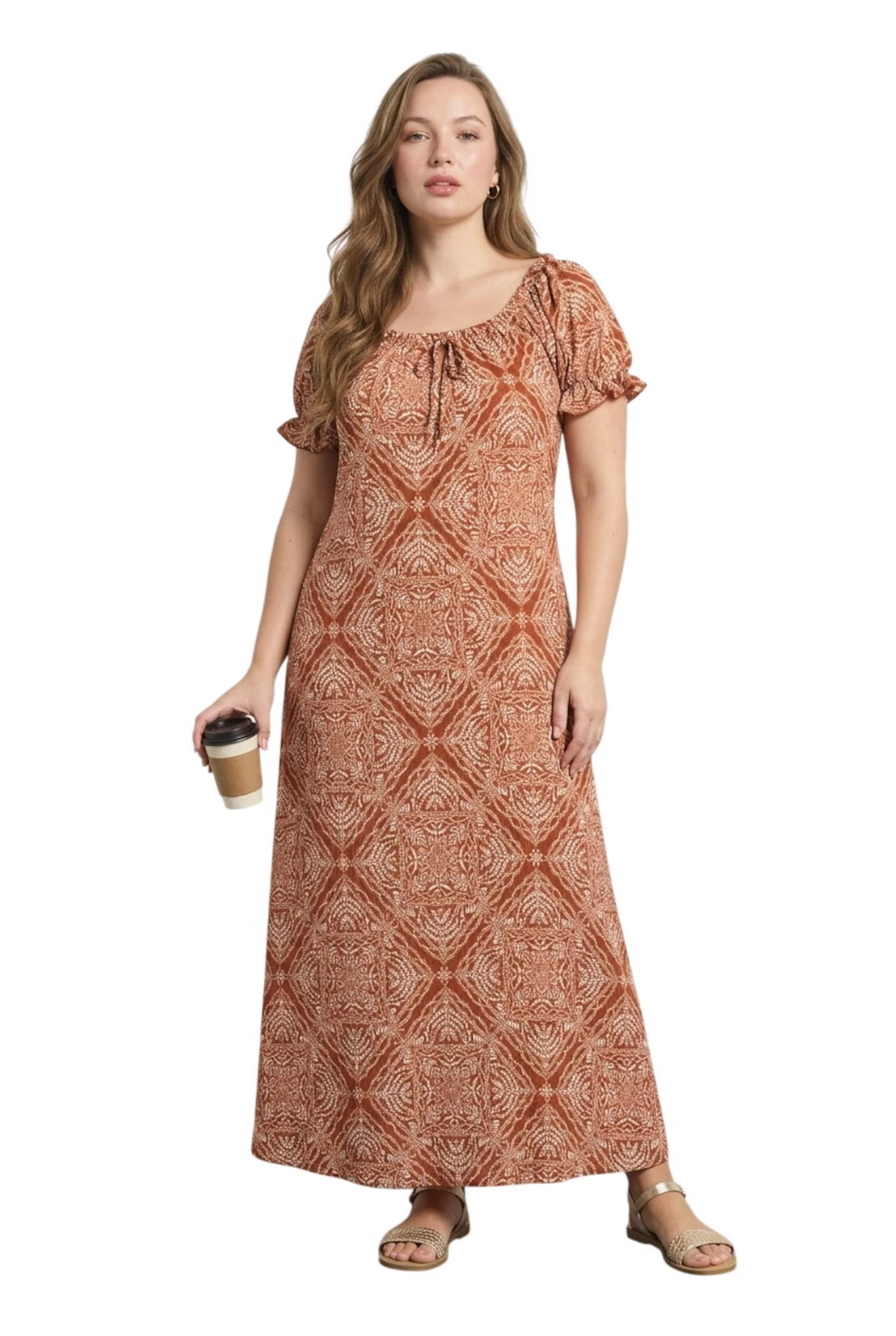 Stil Diva Dress in Brown: front
