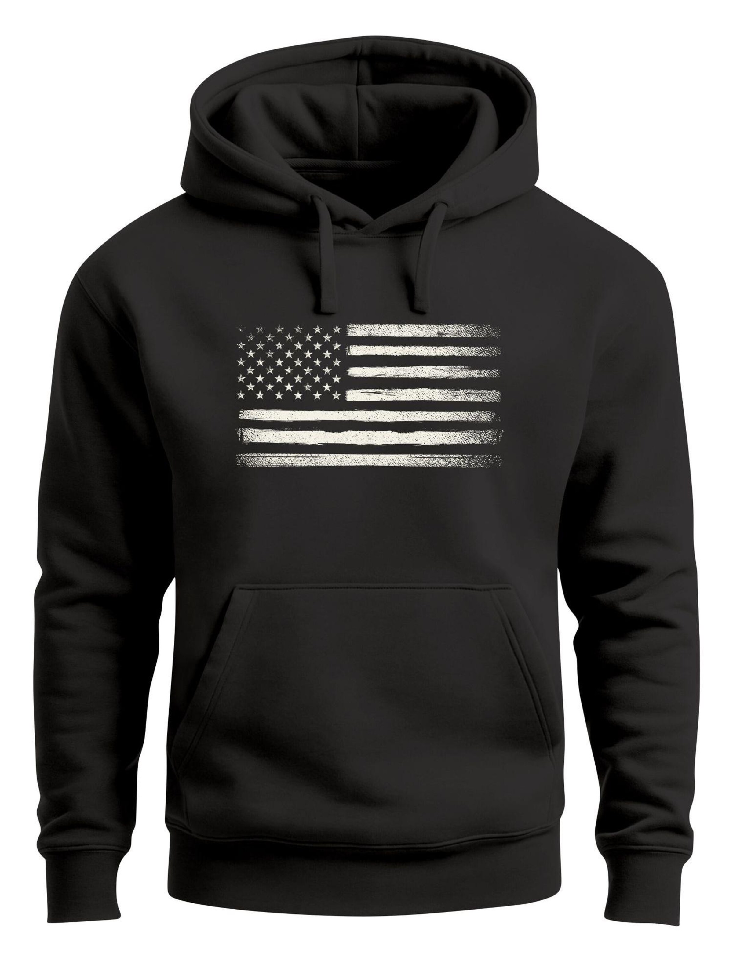 Neverless Sweatshirt 'USA Flag'‌‌‌ in Schwarz: Vorderseite