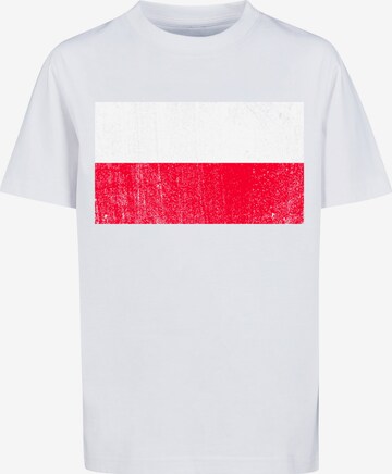 F4NT4STIC T-Shirt 'Polen Flagge' in Weiß: predná strana