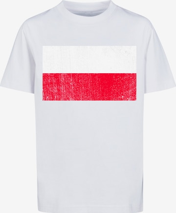 T-Shirt 'Polen Flagge' F4NT4STIC en blanc : devant