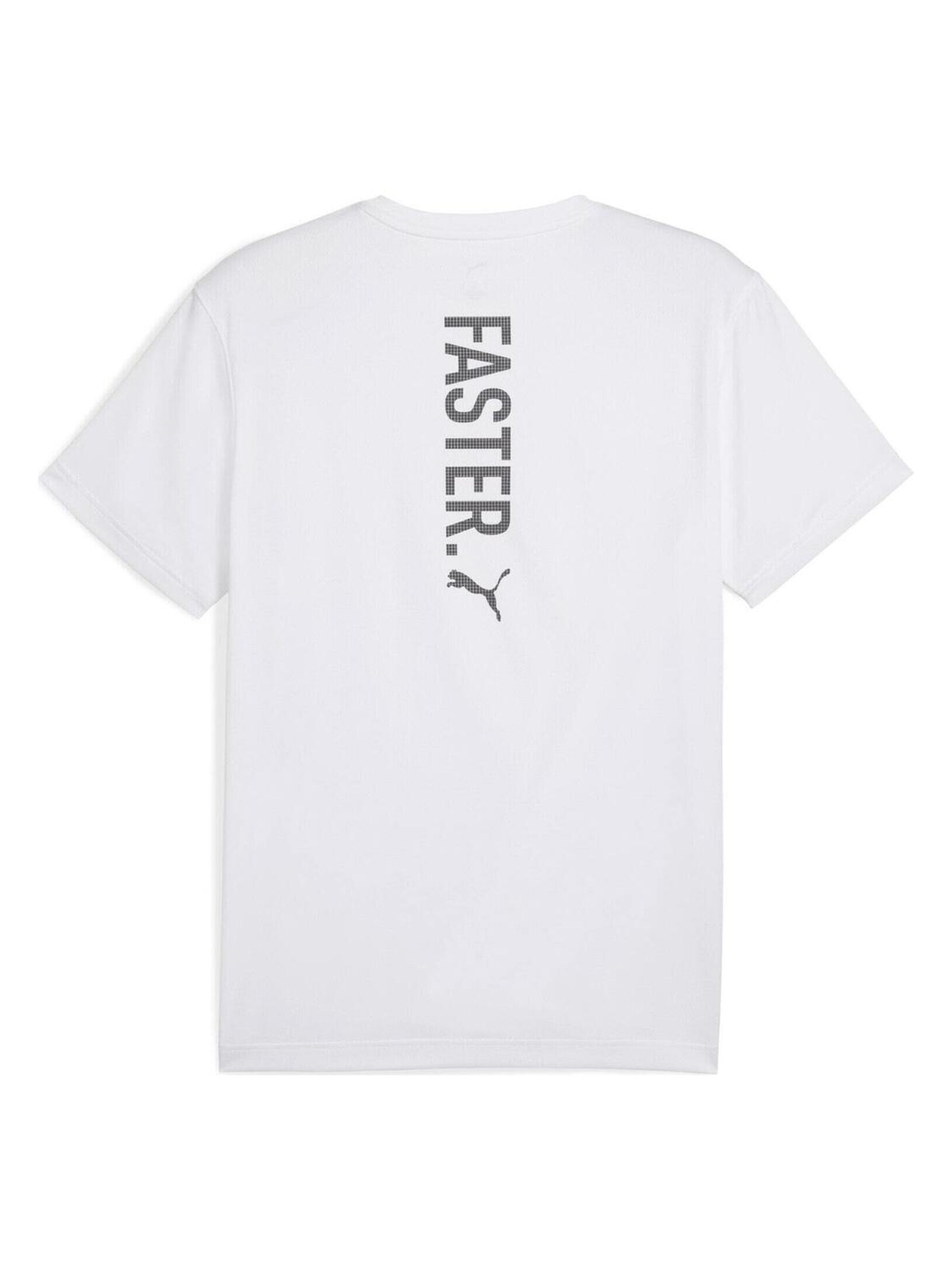 Maglietta 'Puma Graphics Running Faster Tee M' di PUMA in bianco