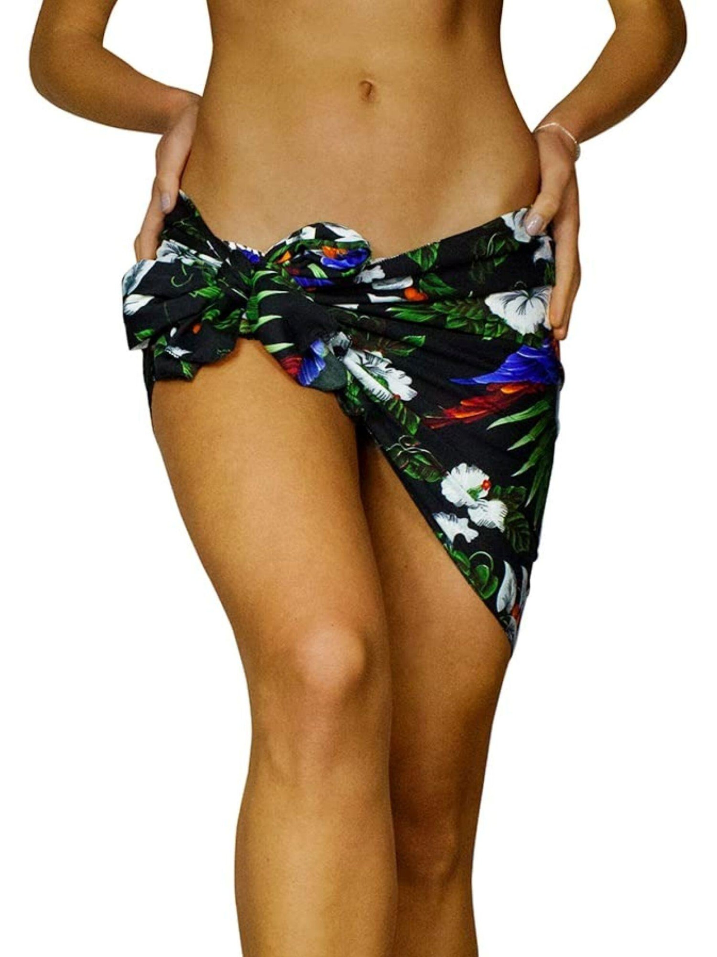 King Kameha Beach Towel 'Cherryparrot' in Black: front