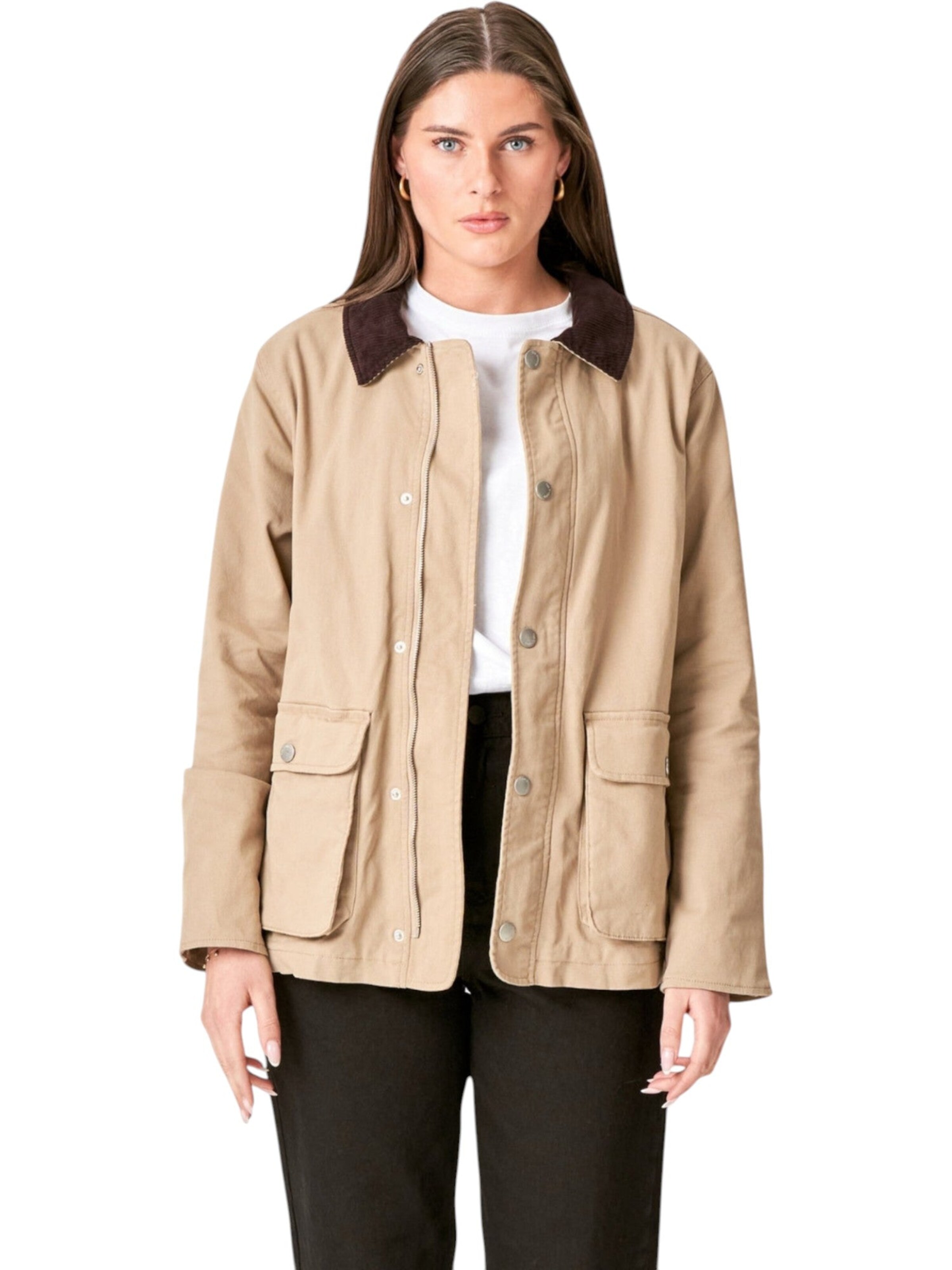 TEESHOPPEN Between-Season Jacket in Beige: front