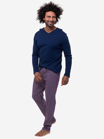 Mey Pyjama lang 'Graphic Stripes' in Blau