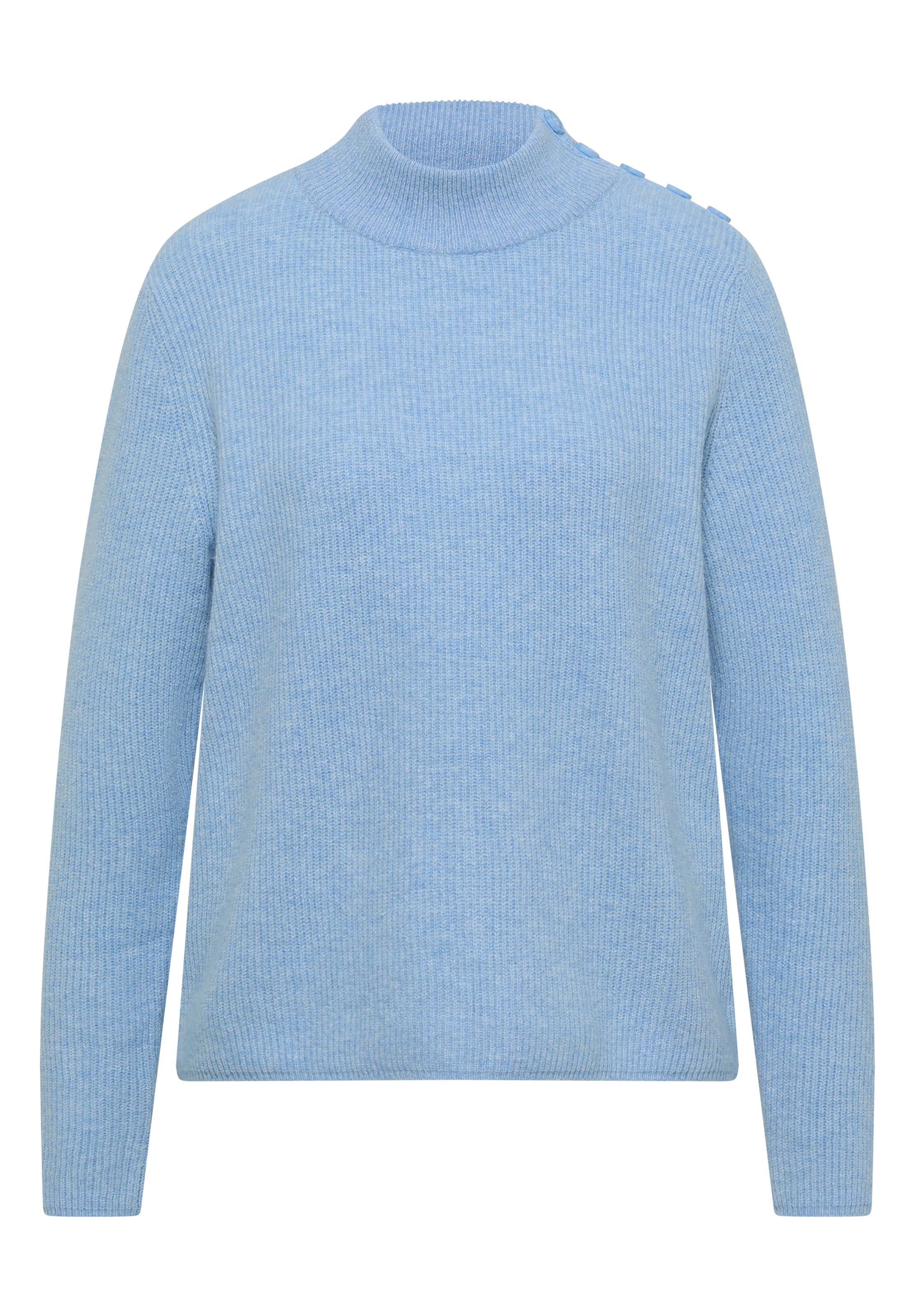 CECIL Pullover mit Struktur und Knopfdetail in Blau: Vorderseite