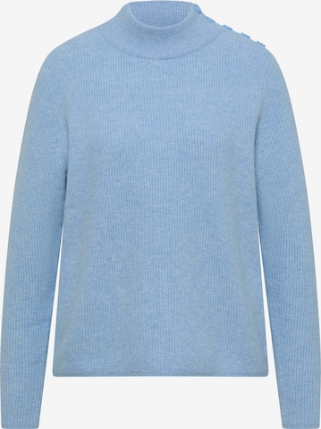 CECIL Pullover mit Struktur und Knopfdetail in Blau: Vorderseite