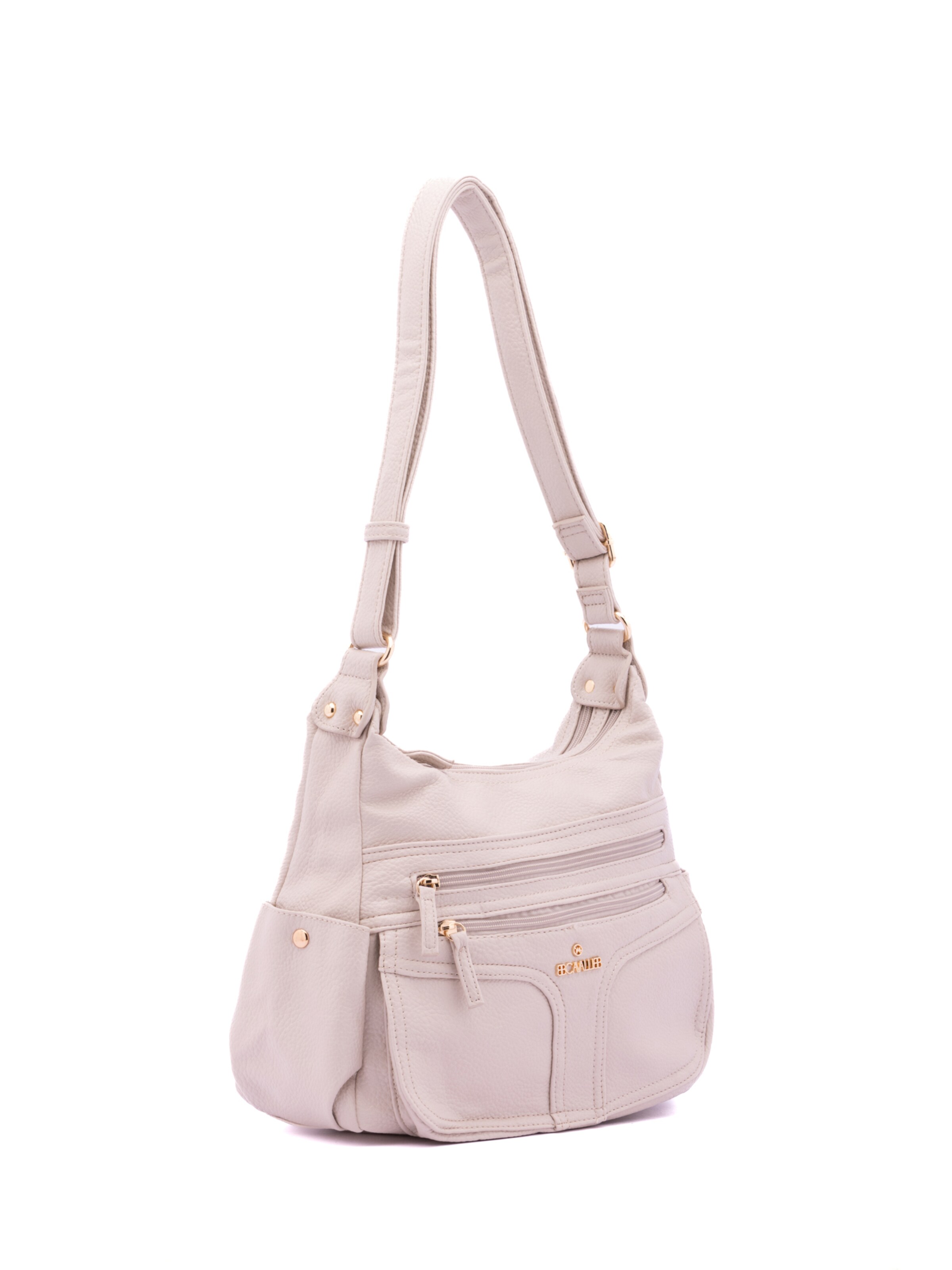 Borsa a spalla 'Borsa a Spalla Donna Ecopelle - Zip e Tasche Multiple' di B. Cavalli in beige