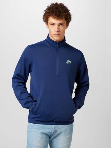 Nike Sportswear Кофта на молнии в Синий: спереди