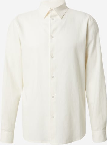 DAN FOX APPAREL - Regular Fit Camisa clássica 'The Essential' em branco: frente