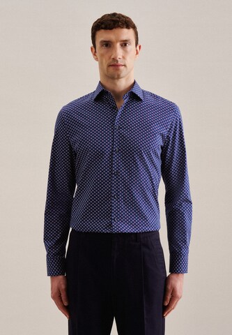 Coupe regular Chemise business 'Shaped' SEIDENSTICKER en bleu : devant