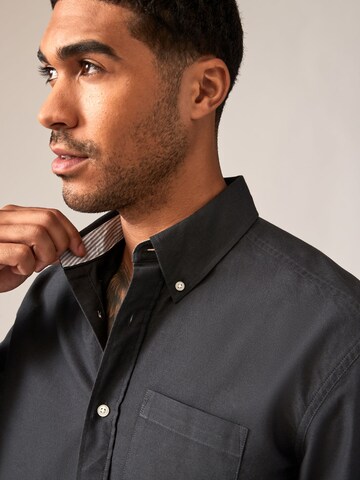Next Regular fit Button Up Shirt in Grey
