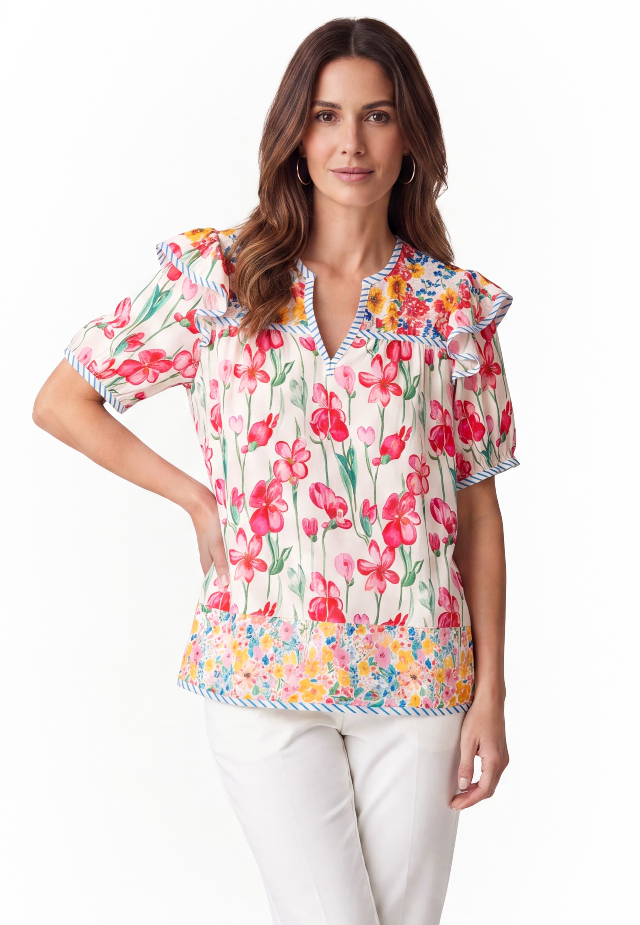 Usha - Blusa en rosa: frente