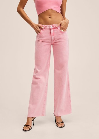 MANGO Wide leg Jeans 'Agnes' in Pink: front
