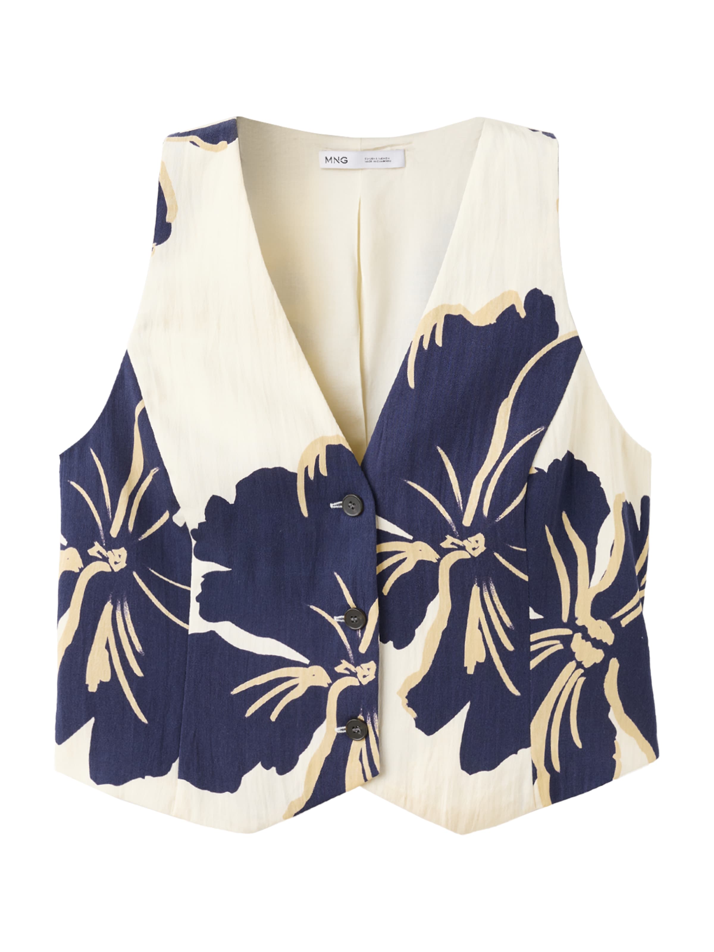 MANGO Suit Vest 'DOTTER' in 32 in Sand / Navy / Off white, Item view