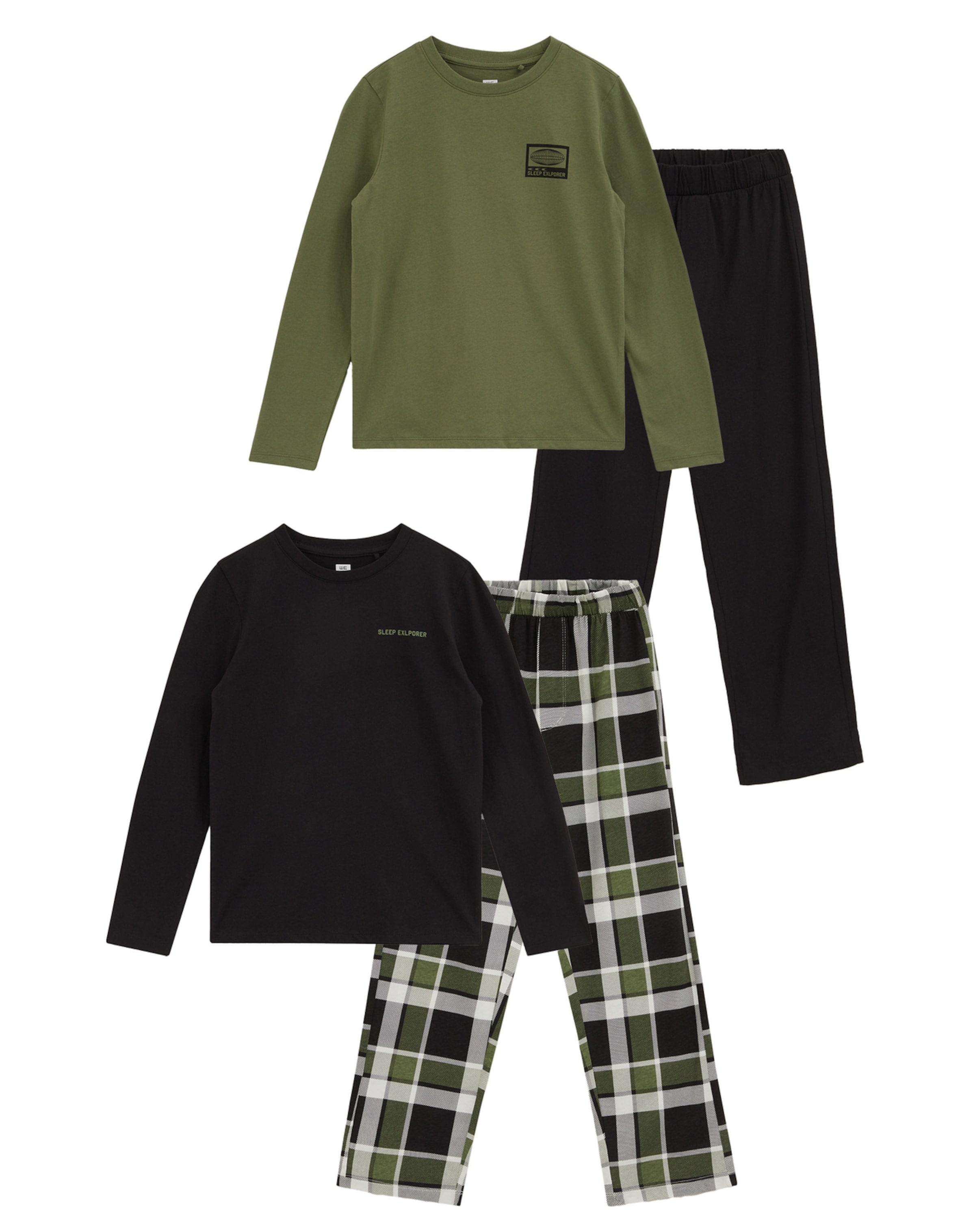 WE Fashion Пижама в Черный: спереди
