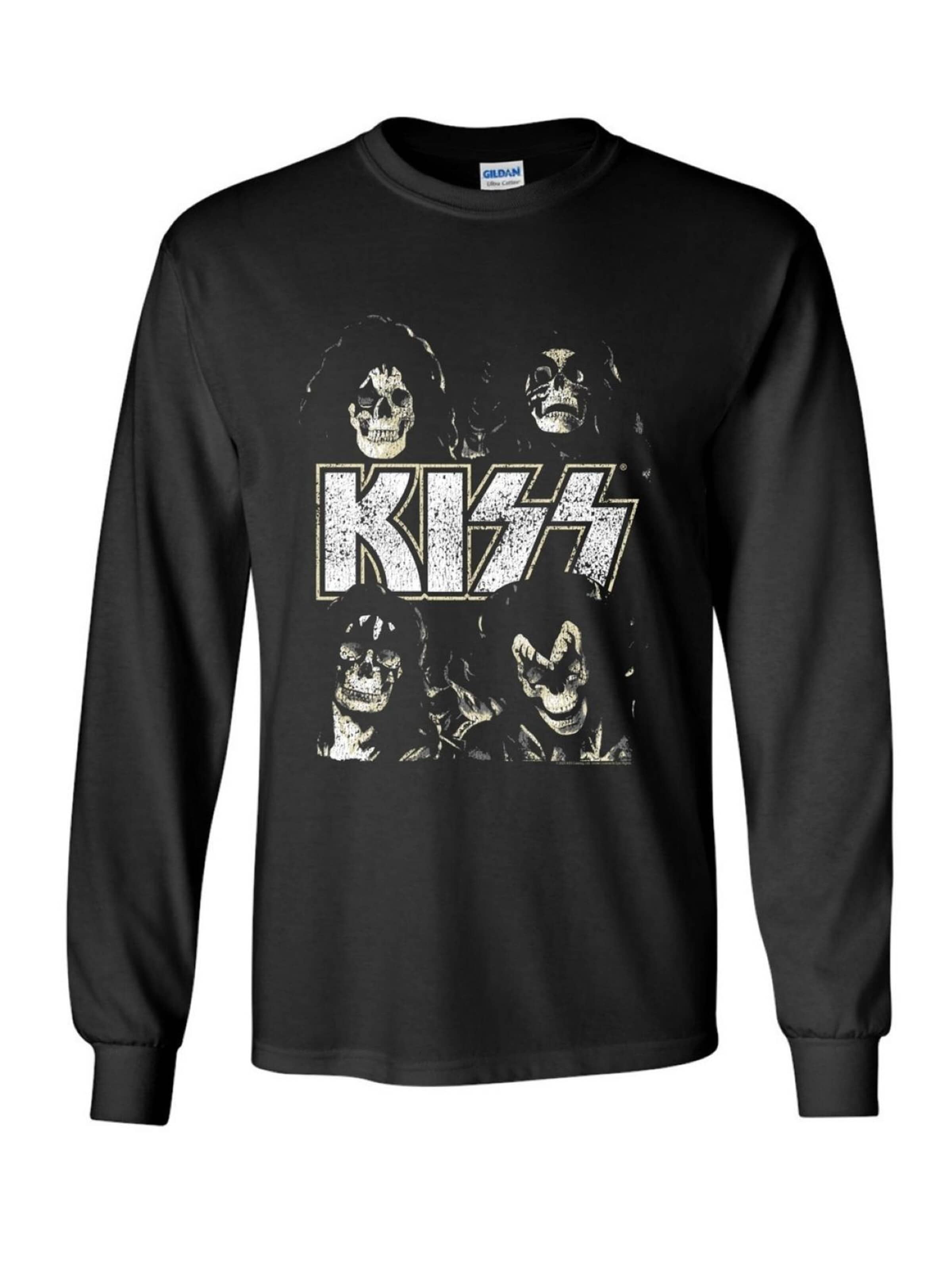T-Shirt 'Kiss Skulls longsleeve  T-Shirt' Kiss en noir