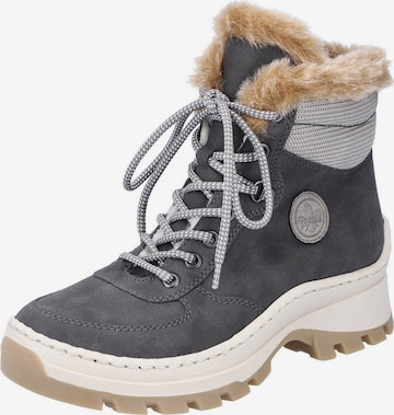 Rieker Lace-Up Boots in Grey: front