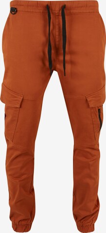 SOUTHPOLE Tapered Cargo Pants in Brown: front