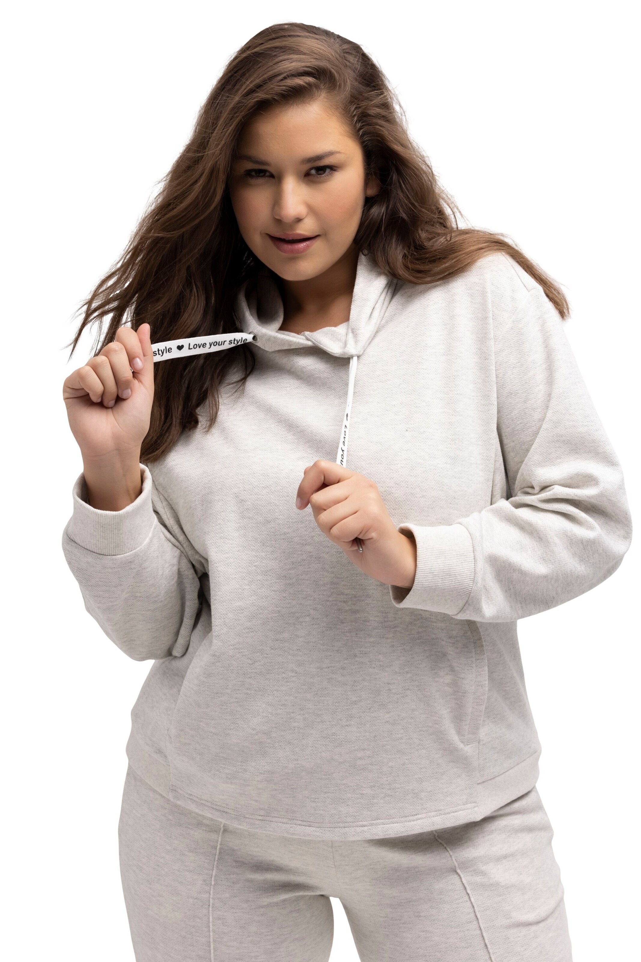 Ulla Popken Sweatshirt in Grau: Vorderseite