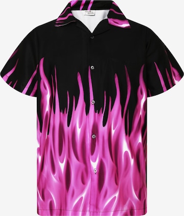 Maglietta 'Flames' di King Kameha in lilla: frontale