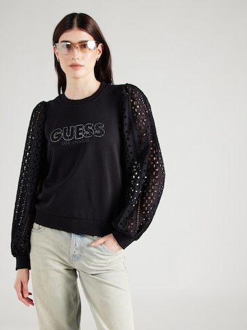 GUESS Sweatshirt 'SANGALLO' in Zwart: voorkant