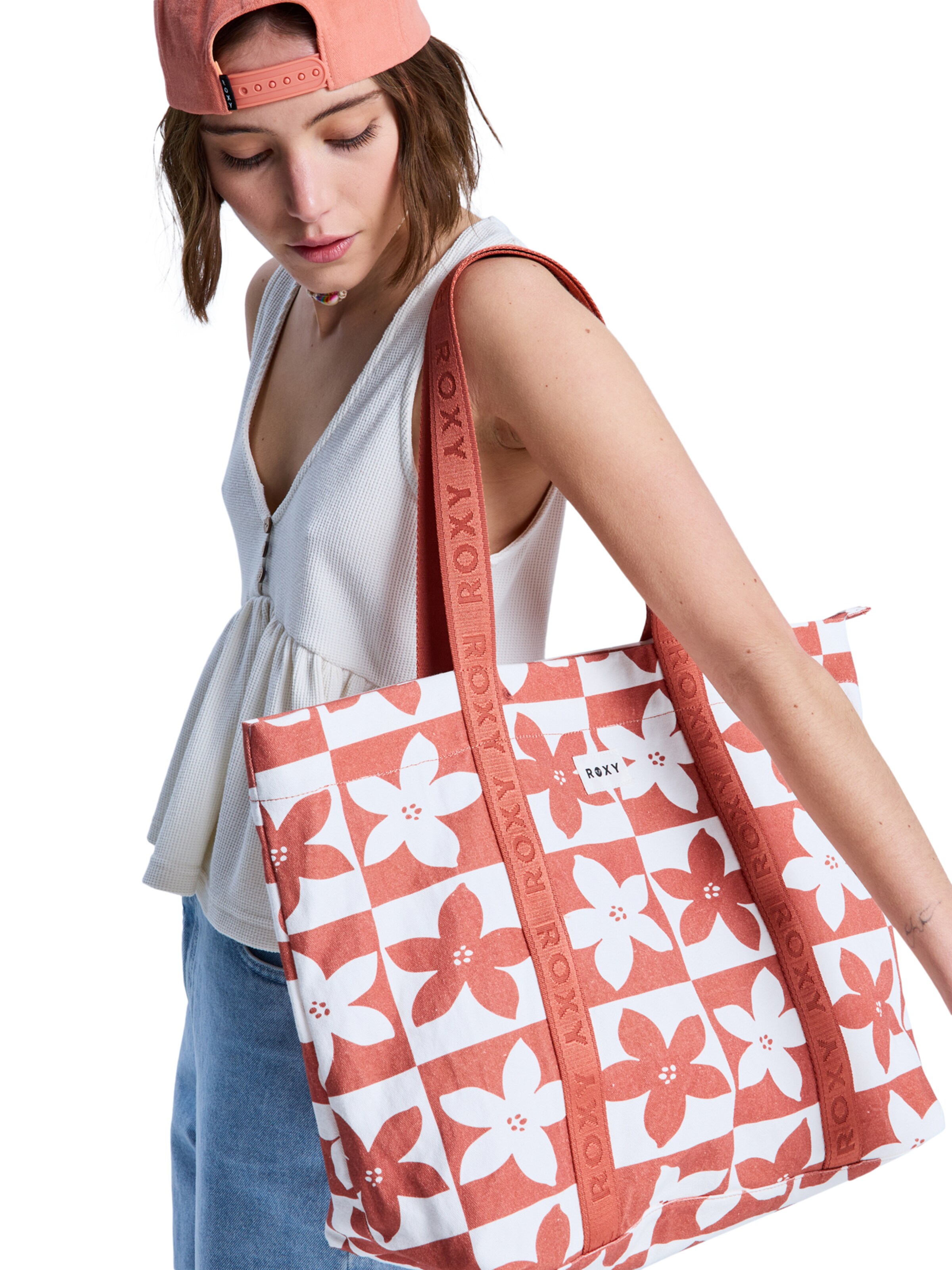 ROXY Shopper 'Gold Dust Girl' in Red: front