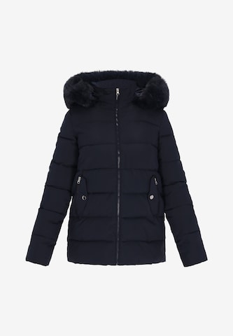 Manteau d’hiver Usha en bleu : devant