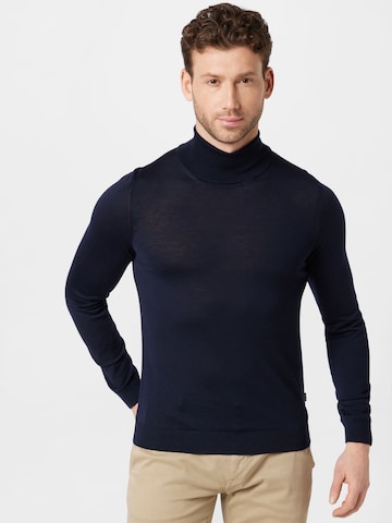 BOSS Black Sweater 'Musso-P' in Blue: front