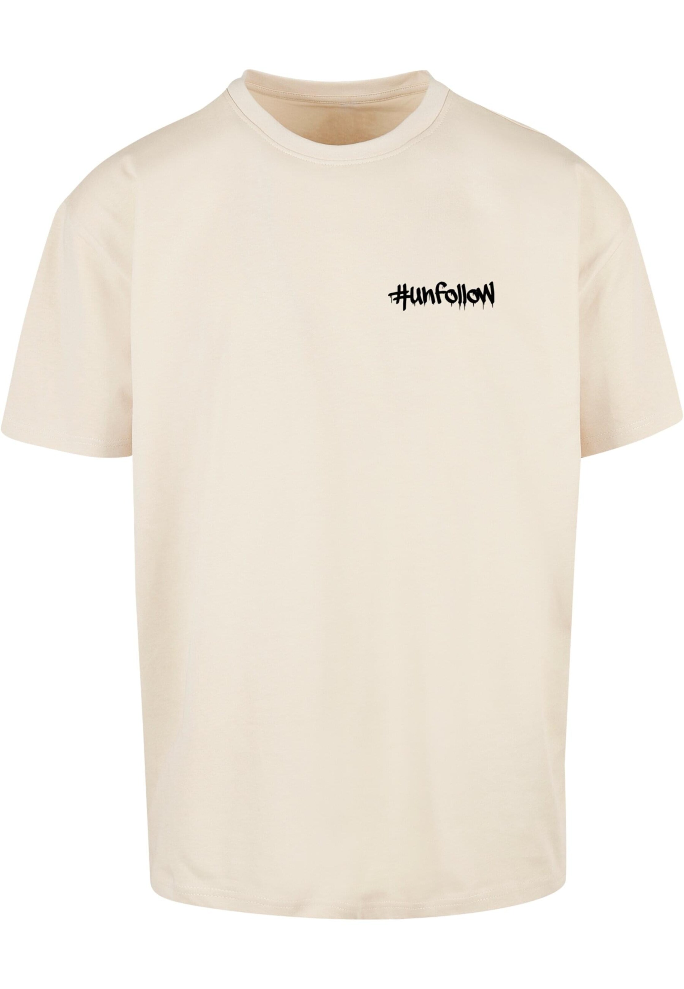 T-Shirt 'Unfollow' Merchcode en beige : devant