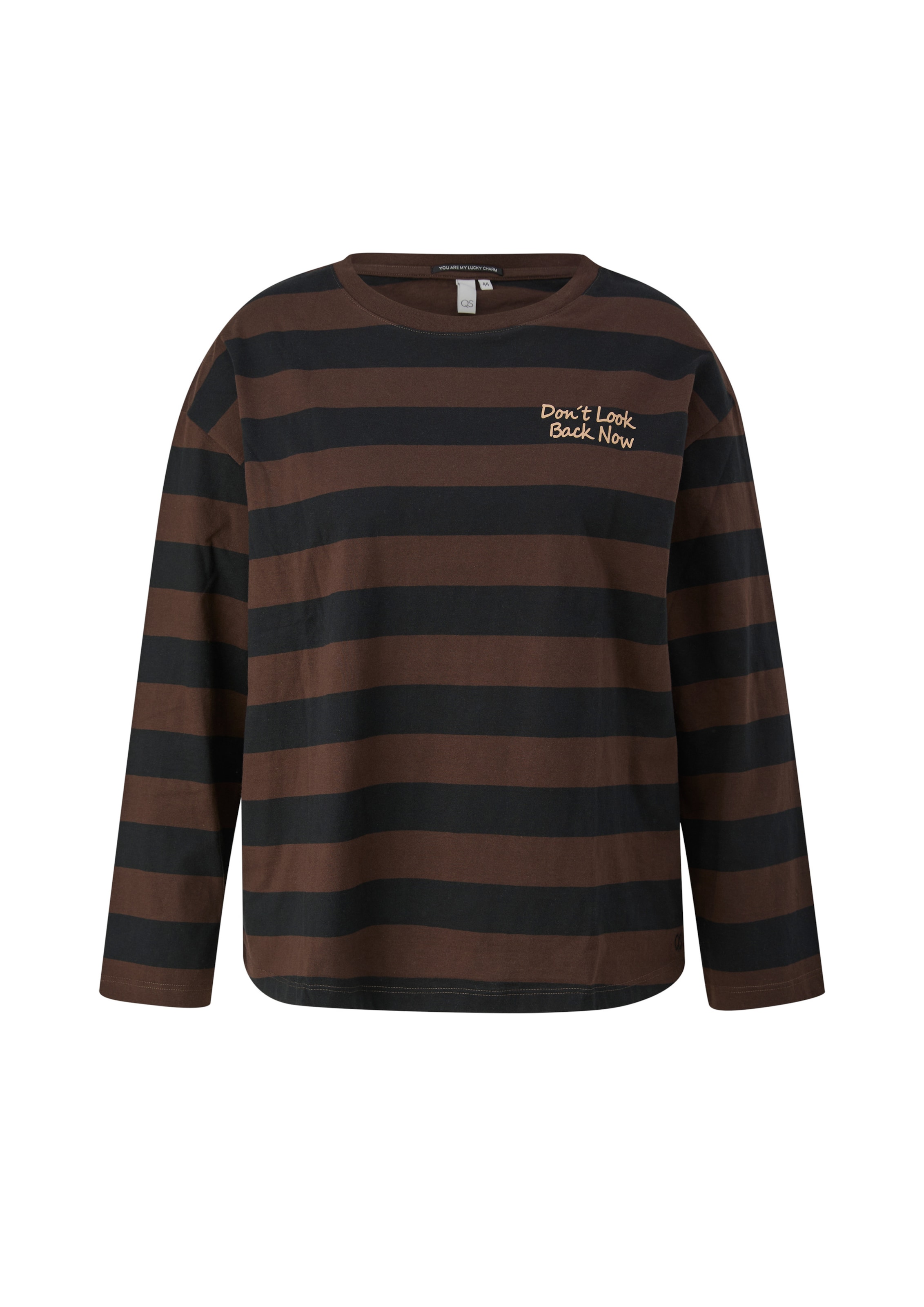 T-shirt QS en marron : devant