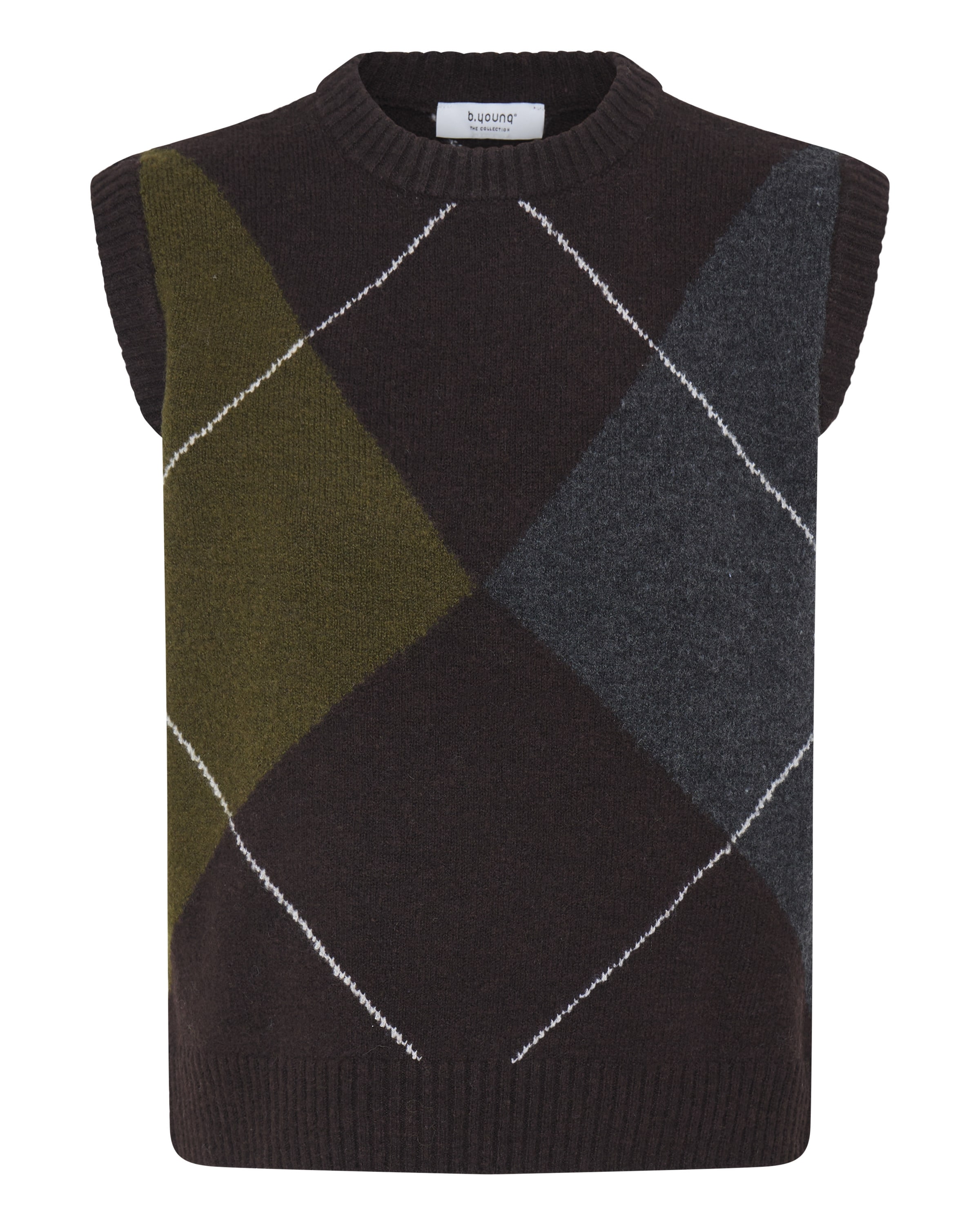 b.young Vest 'SMILLA' i L i brun / blandingsfarvet, Produktvisning