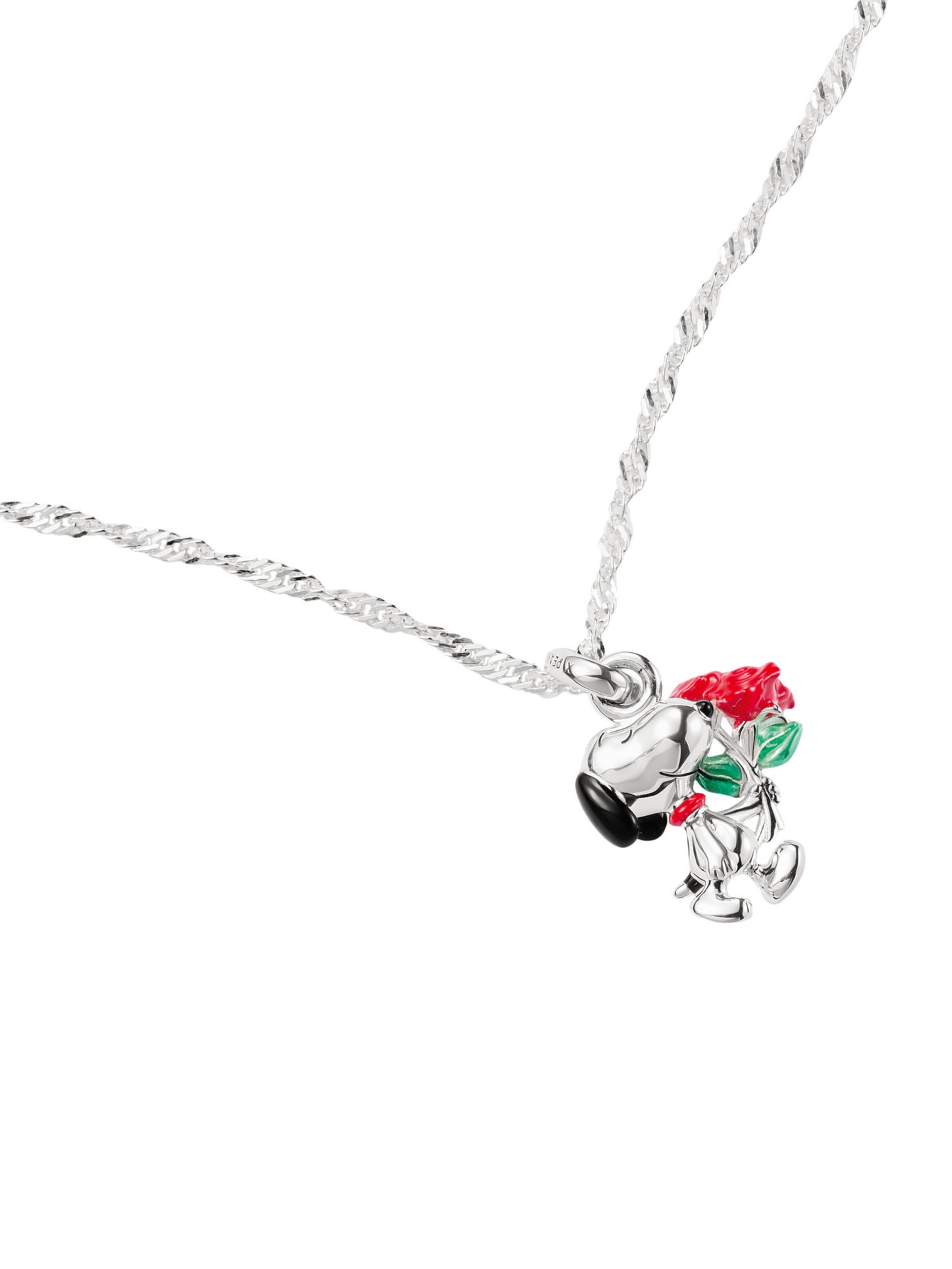 Thomas Sabo Kette 'Snoopy mit Rosen Peanuts' in Silber