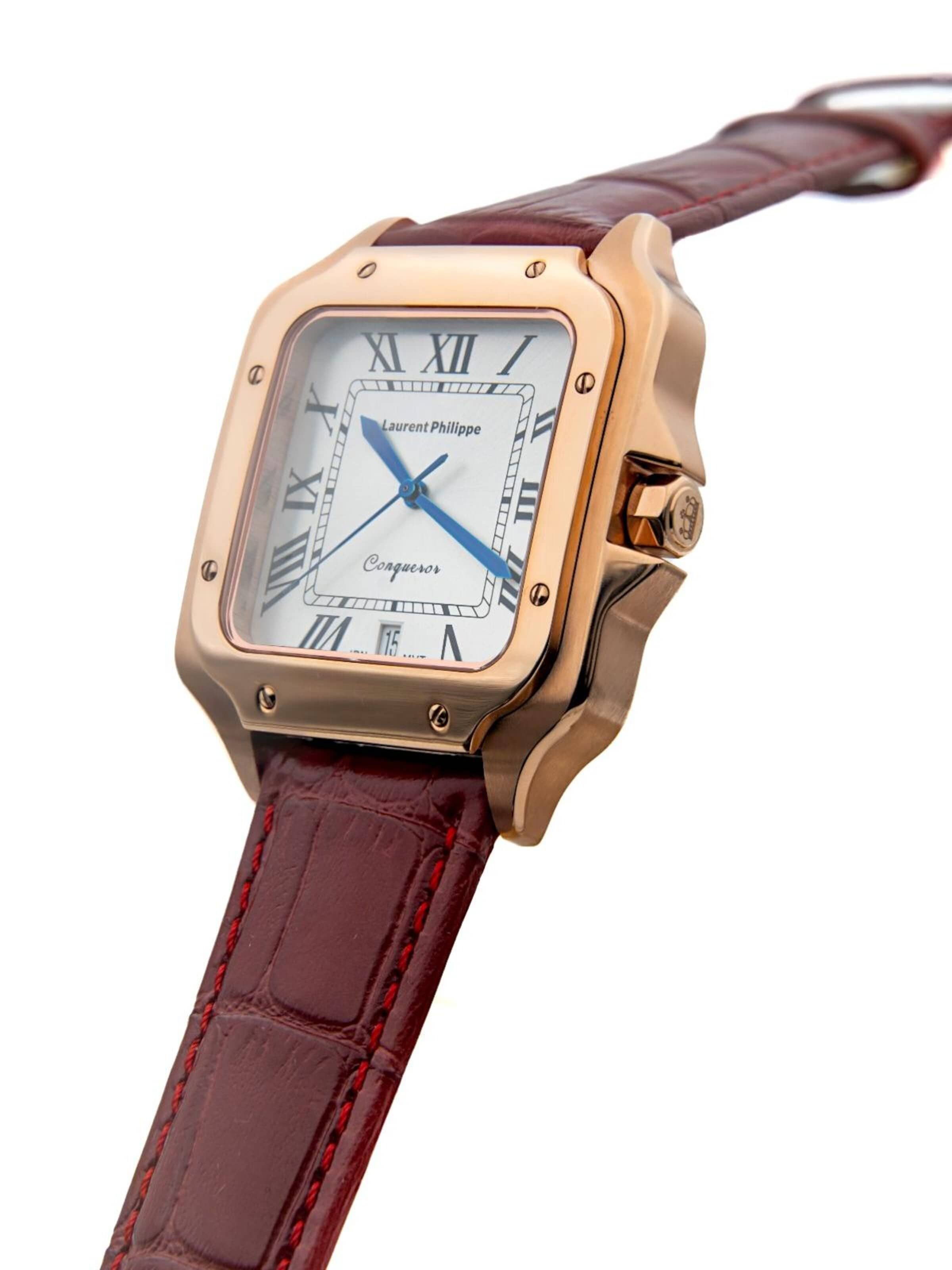 Laurent Philippe - Reloj analógico 'Conqueror Spirit of the Rose – Rouge Sauvage' en rojo