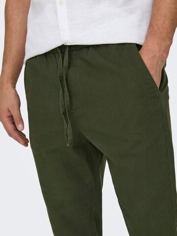 Only & Sons Tapered Pants 'ONSLinus' in Green