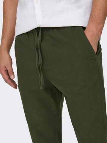 Regular Pantaloni 'Linus' de la Only & Sons pe verde