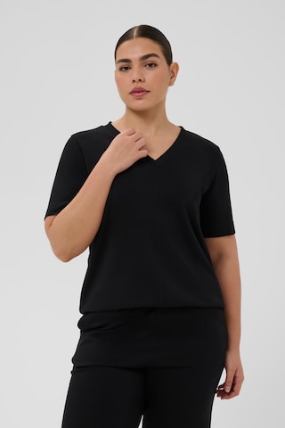 KAFFE CURVE - Camiseta 'KCannia' en negro: frente