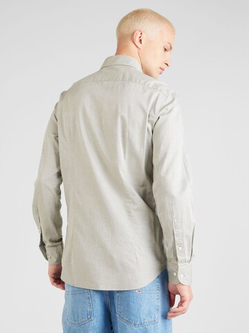 Tommy Hilfiger Tailored - Slim Fit Camisa 'ROYAL' em cinzento