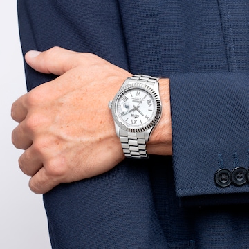 Lotus Analog Watch in Silver: front