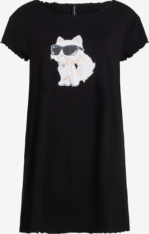 Karl Lagerfeld Yöpaita 'Ikon' värissä musta: etupuoli