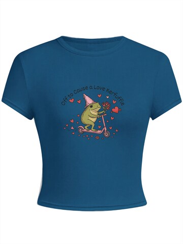 T-shirt 'Women's Summer Casual Cotton T-Shirt with  Cartoon characters Print' GORHEY en bleu