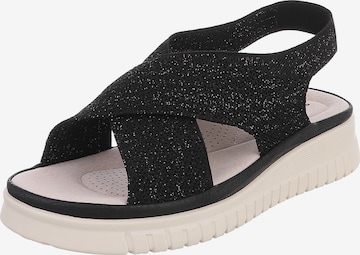 Ital-Design Strap Sandals in Black: front