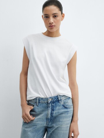 MANGO T-shirt 'VIRI' i vit: framsida