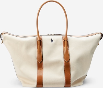 Sac week-end Polo Ralph Lauren en beige : devant