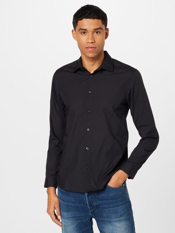 BURTON MENSWEAR LONDON Slim fit Business shirt in Black: front