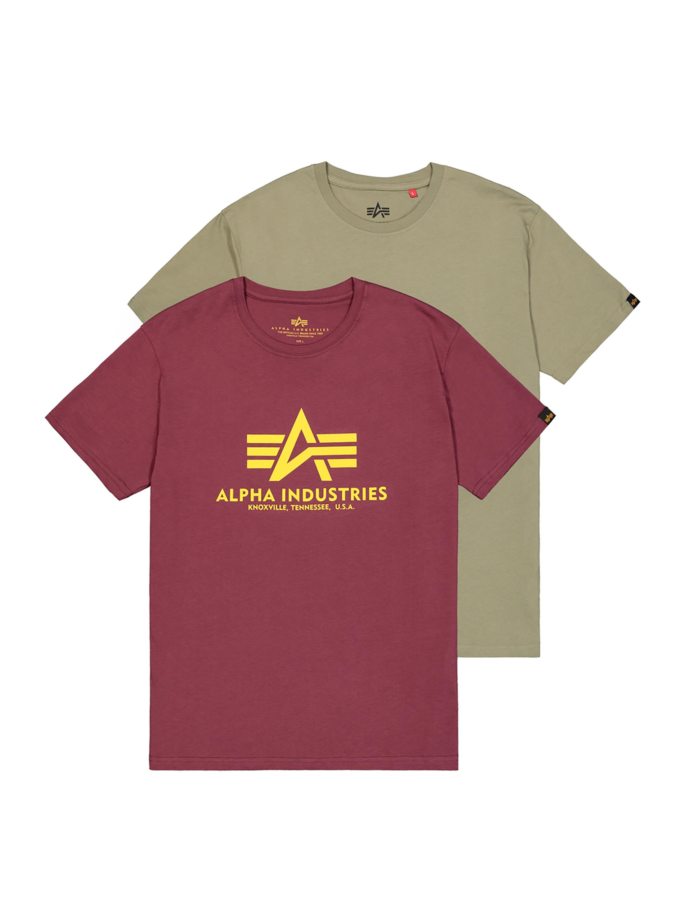 ALPHA INDUSTRIES Shirt 'Basic 2 Pack'‌‌‌‌‌‌‌‌ in Rot: Vorderseite