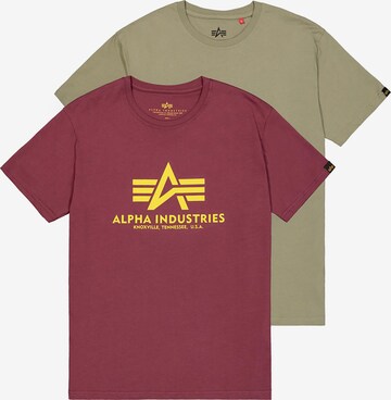 ALPHA INDUSTRIES Shirt 'Basic 2 Pack' in Rot: Vorderseite